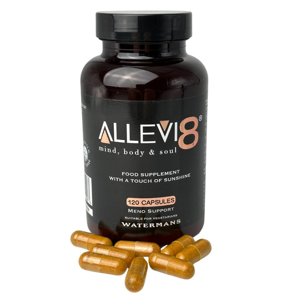 Allevi8 - 更年期サプリメント - 更年期ビタミンタブレット - 女性と男性の健康と活力、気分の落ち込み、ほてり、関節の痛み、線維筋痛症のサポート