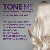 Tone Me Purple Shampoo 250ml Sulphate Free - For Blonde Bleached and Grey Hair - Watermans